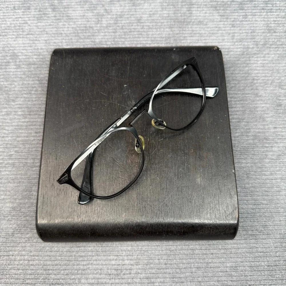 RUEDUFOU‎ Black Metal Round Eyeglasses Frames RDF Logo Y2k